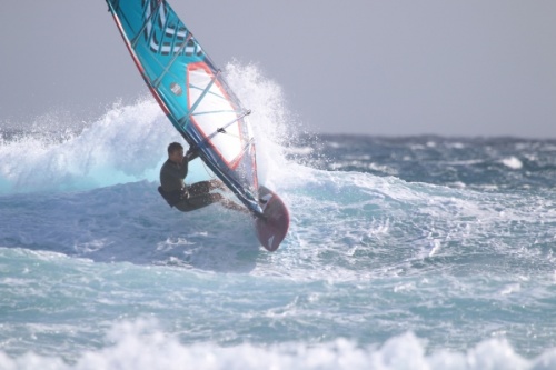 8 Beaufort windsurfing at El Cabezo in El Medano