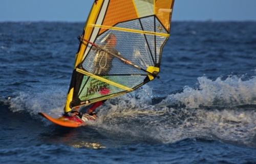 Evening windsurfing in El Medano 05-04-2013
