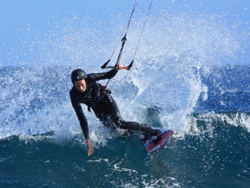 Kitesurfing in El Medano Harbour Wall Muelle 03-12-2012