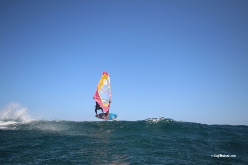 Light wind wave windsurfing at El Cabezo in El Medano Tenerife 13-03-2019