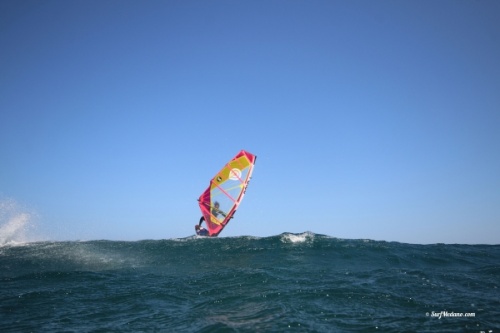 Light wind wave windsurfing at El Cabezo in El Medano Tenerife 13-03-2019