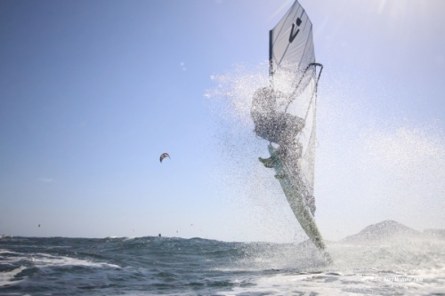 Light wind wave windsurfing at El Cabezo in El Medano Tenerife 13-03-2019