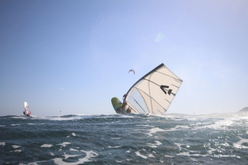 Light wind wave windsurfing at El Cabezo in El Medano Tenerife 13-03-2019