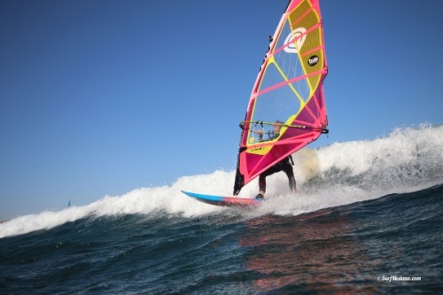 Light wind wave windsurfing at El Cabezo in El Medano Tenerife 13-03-2019