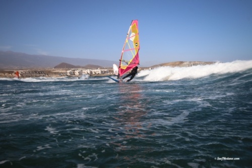 Light wind wave windsurfing at El Cabezo in El Medano Tenerife 13-03-2019