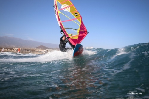 Light wind wave windsurfing at El Cabezo in El Medano Tenerife 13-03-2019