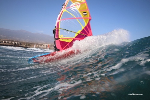 Light wind wave windsurfing at El Cabezo in El Medano Tenerife 13-03-2019