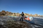 Slalom windsurfing at Playa Tejita in El Medano 11-02-2016