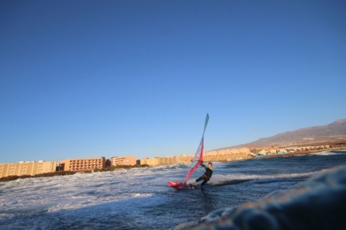 Sunrise wave windsurfing at El Cabezo in El Medano 26-01-2018