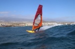 Wave windsurfing at El Cabezo in El Medano Tenerife 02-02-2019