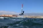 Wave windsurfing at El Cabezo in El Medano Tenerife 02-02-2019