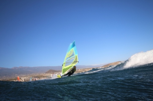 Wave windsurfing at El Cabezo in El Medano Tenerife 22-01-2019