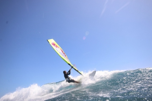 Wave windsurfing at El Cabezo in El Medano Tenerife 27-09-2020