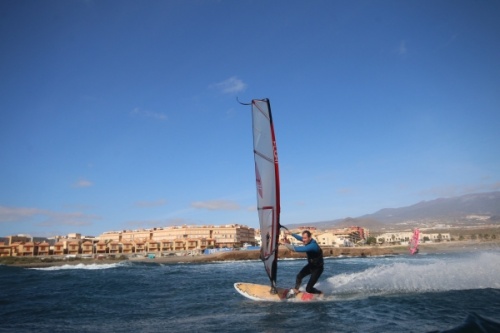 Wave windsurfing at El Cabezo in El Medano Tenerife 29-01-2019