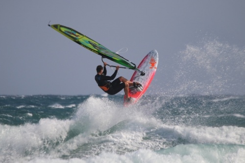 Windsurfing at El Cabezo in El Medano Tenerife 14-12-2013