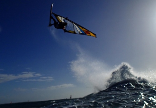 Windsurfing at El Cabezo in El Medano Tenerife 23-01-2014