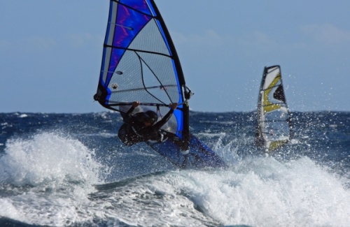 Windsurfing El Medano Harbour Wall 22-01-2013