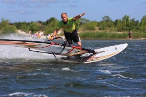 Windsurfing gybe or jibe