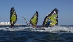 Windsurfing slalom jibe gybe with POINT-7 Andrea Cucchi,  Jordy Vonk, Vincent Langer, Pascal Toselli i Christian Justesen in El Medano 14-02-2014