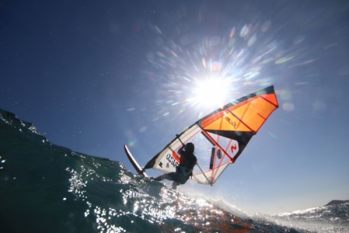 Wave windsurfing at El Cabezo in El Medano 01-01-2018